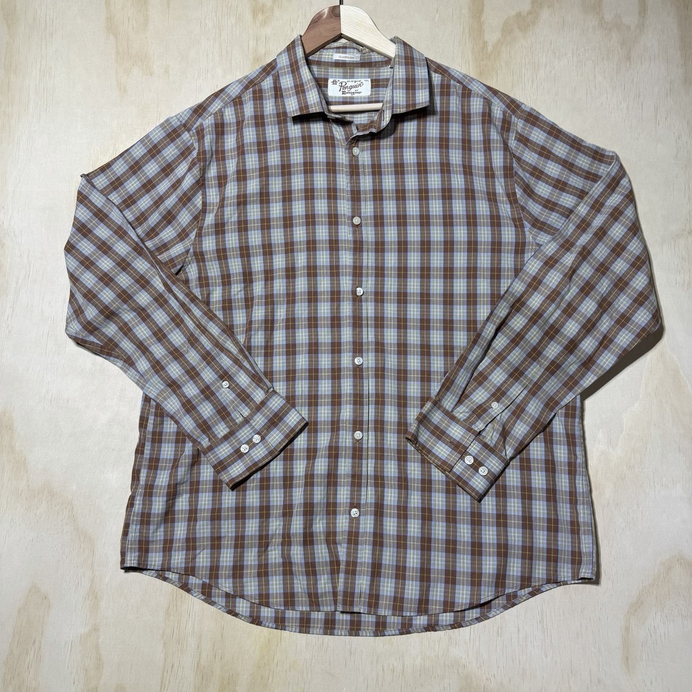 Original Penguin Munsingwear Plaid Button Shirt Mens XXL Classic Fit Cotton